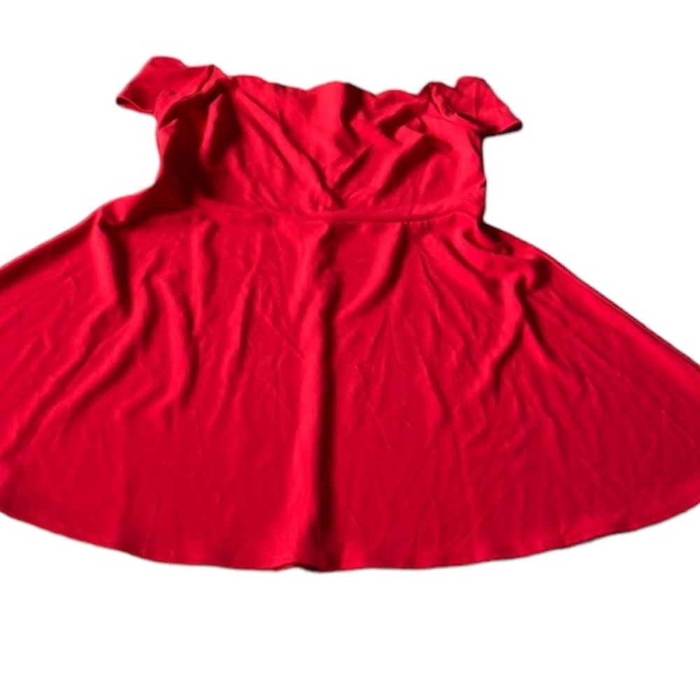 B Darlin Red Scalloped Off Shoulder Mini Dress Size 20W